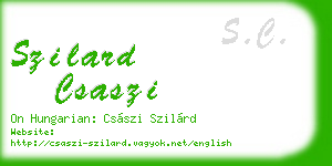 szilard csaszi business card